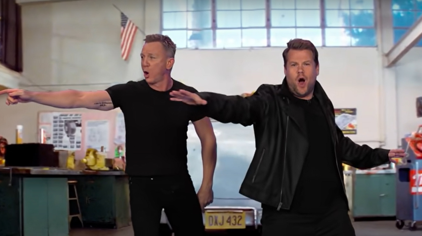 James Corden and Daniel Craig reenact 'Greased Lightning' in hilarious iconic films skit