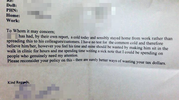 Hilarious Doctors Note Goes Viral