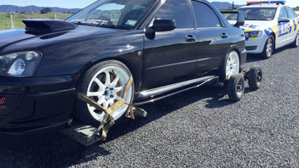 The man, driving a Subaru Impreza, was stopped by police on the section of State Highway 1 expressway between Taupiri and Horotiu after being clocked at 194km/h. Photo / Supplied