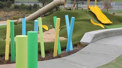 Minogue Park's new destination playground opened on Monday. Two dogs that had been exercised in the park in recent days have since died and a third became extremely ill. Photo / file