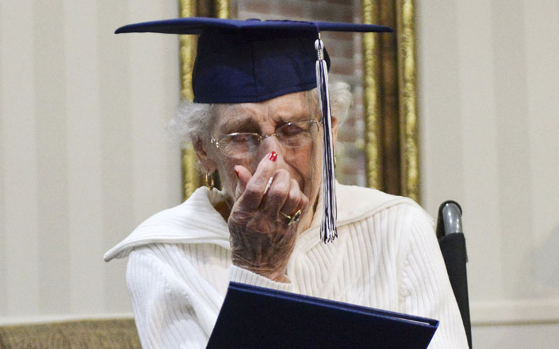 97-Year-Old Cries Tears Of Joy After She Finally Gets Her High School Diploma