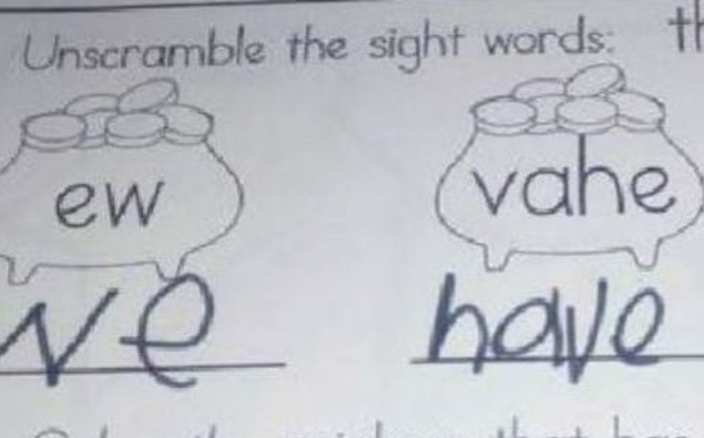 Scrammble Word Rdsude Primary Student's Rude Word Scramble Goes Viral