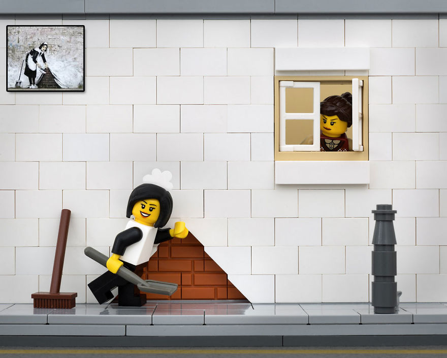 Dad and Daughter Recreate Banksy Street Art with Lego!