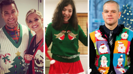 Celebrities show off their best ugly Christmas jumpers