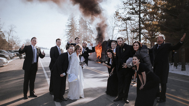 It was a lucky escape for this bridal party. Photo / Facebook, McKaila Hanna Lifestyle Photography