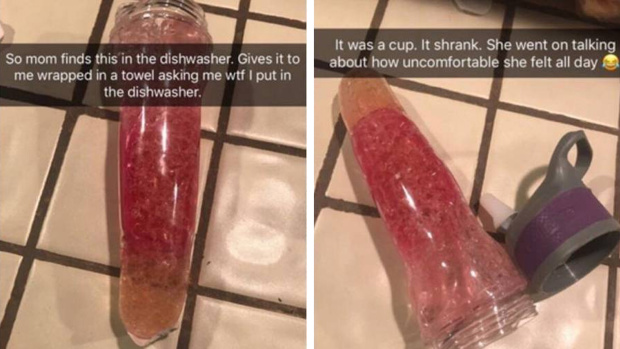 One mother was not impressed with what she found in her dishwasher. Photo / Reddit