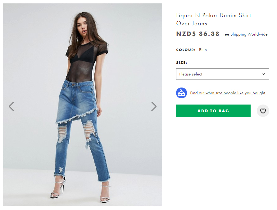 skirt over jeans 90s