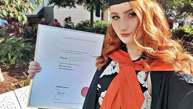Phoebe has proved she is anything but stupid after she achieved her bachelor's degree . Photo / Facebook