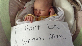 Parents share snaps of them playfully 'baby shaming' their little ones and it's hilarious