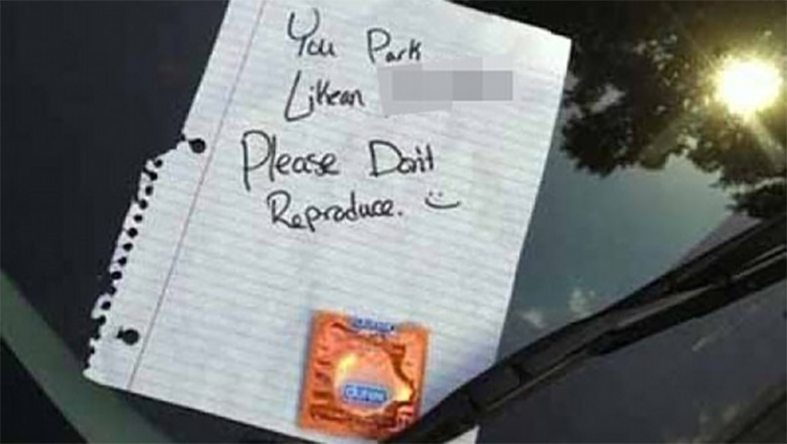 Drives share the hilarious passive aggressive notes they've received about their awful parking