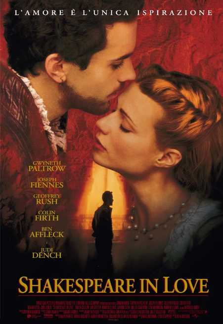 Shakespeare in Love depicts an imaginary love affair involving Viola de Lesseps (Gwyneth Paltrow) and playwright William Shakespeare (Joseph Fiennes) while he was writing Romeo and Juliet.