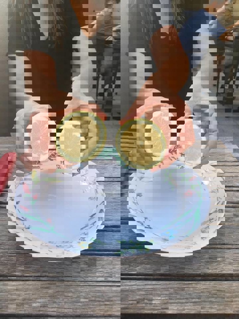 Lemons cut in half ready to go