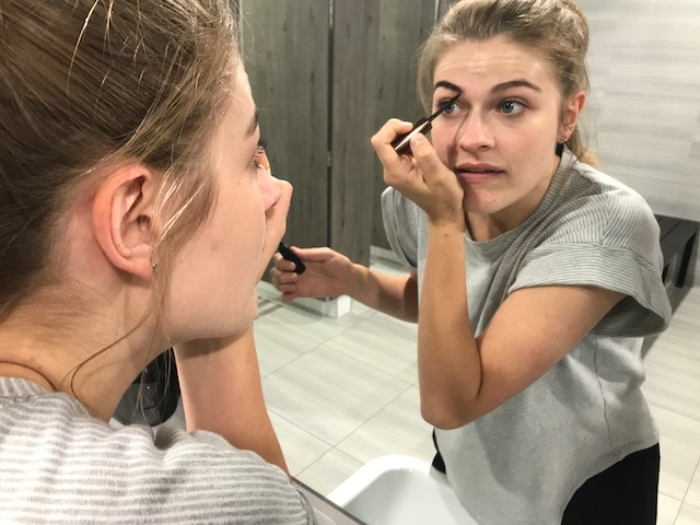 She's got nice thick eyebrows, I reckon it's gonna look good on her