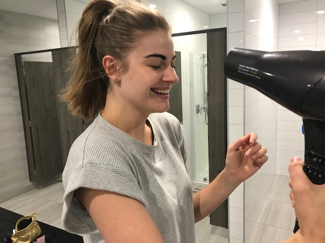 Getting impatient so cool drying with the hairdryer LOL