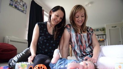 Nelson-Tasman region couple Stacy and Jess conceived Evie using donor sperm and IVF. Photo / Nelson Weekly