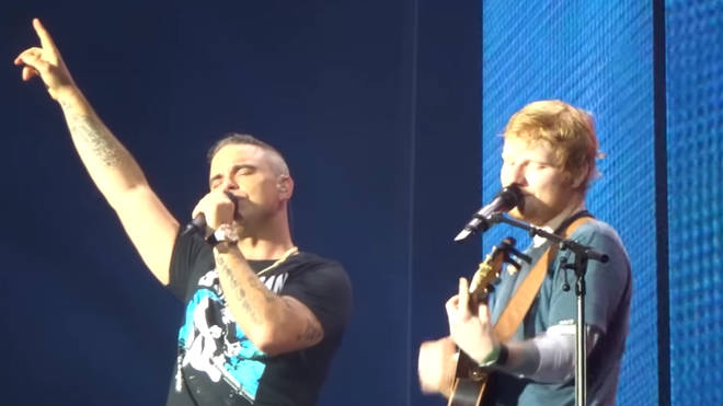 Robbie Williams joins Ed Sheeran on stage for surprise duet of 'Angels' - and it is AMAZING!