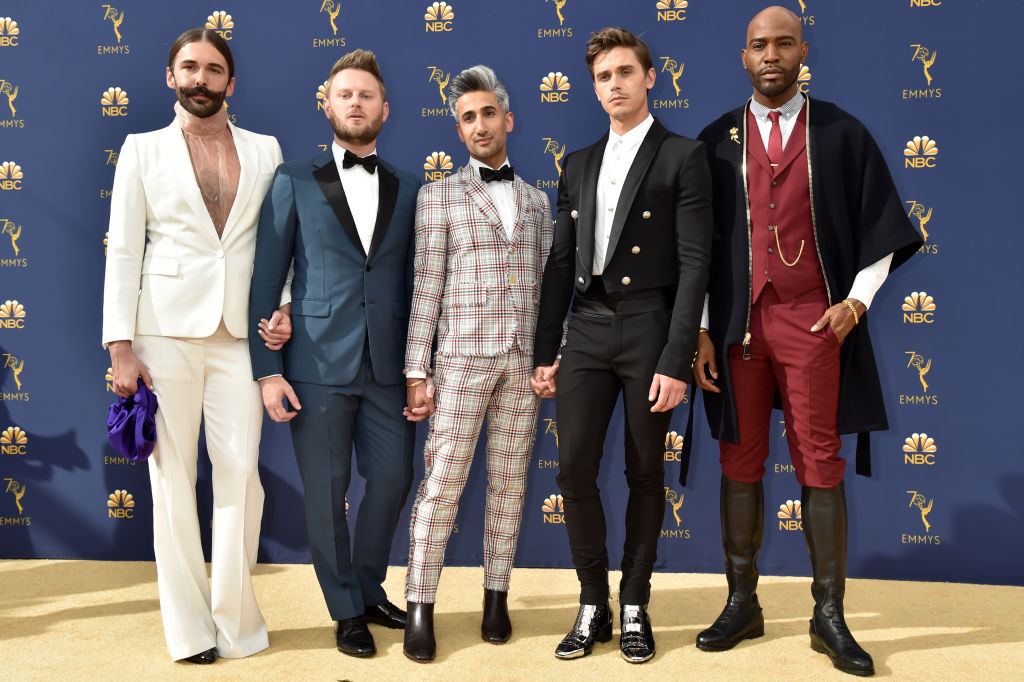 The cast of Queer Eye: Jonathan Van Ness, Bobby Berk, Tan France, Antoni Porowski, and Karamo Brown. Photo / Getty