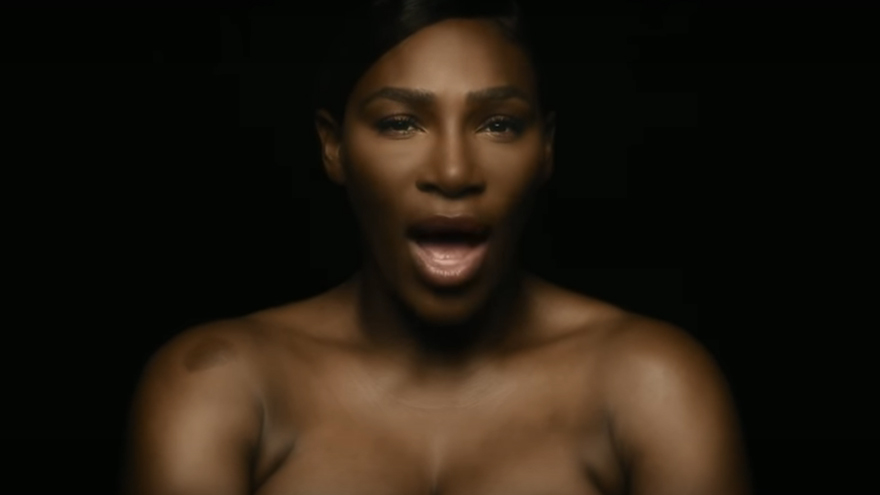 Serena Williams sings while topless to raise breast cancer awareness