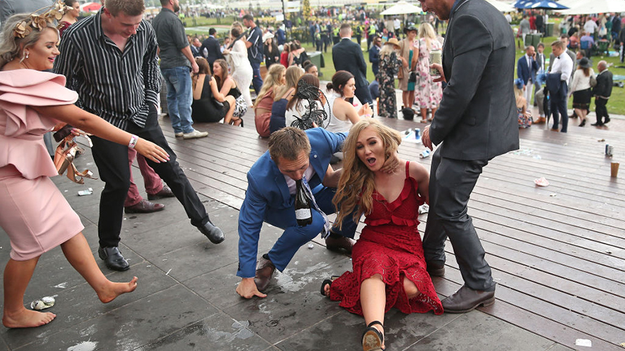 PHOTOS: The drunken aftermath of the Melbourne Cup 2018
