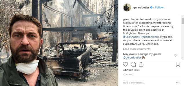 Gerard Butler. Photo / Instagram