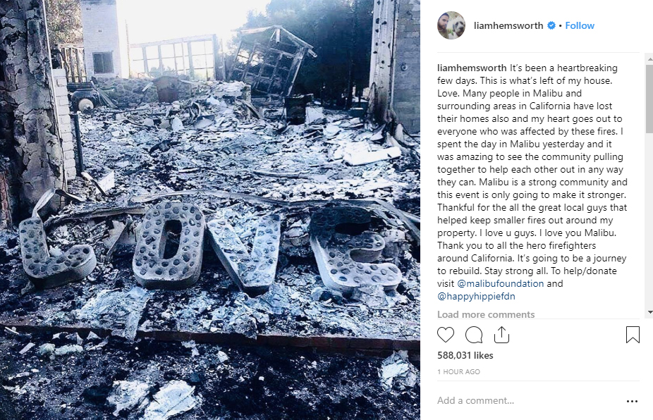 Liam Hemsworth. Photo / Instagram