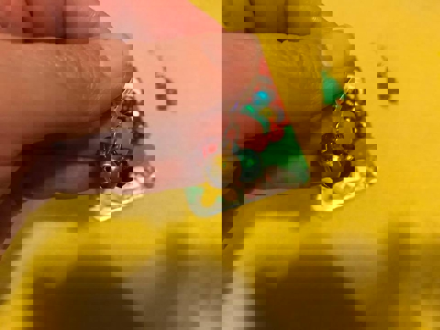 Taking apart xmas earrings to make beardornaments