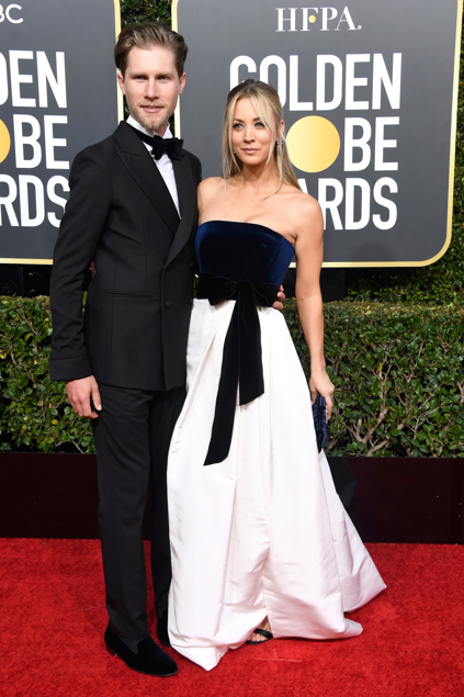 Karl Cook and Kaley Cuoco. Photo / Getty