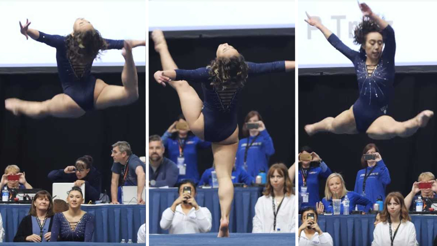 Gymnast’s jaw-droppingly flawless routine goes viral after scoring a perfect 10