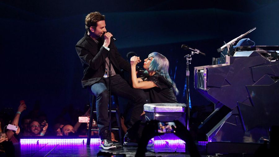 Lady Gaga surprises audience by bringing Bradley Cooper on stage to sing 'Shallow' live in Vegas!