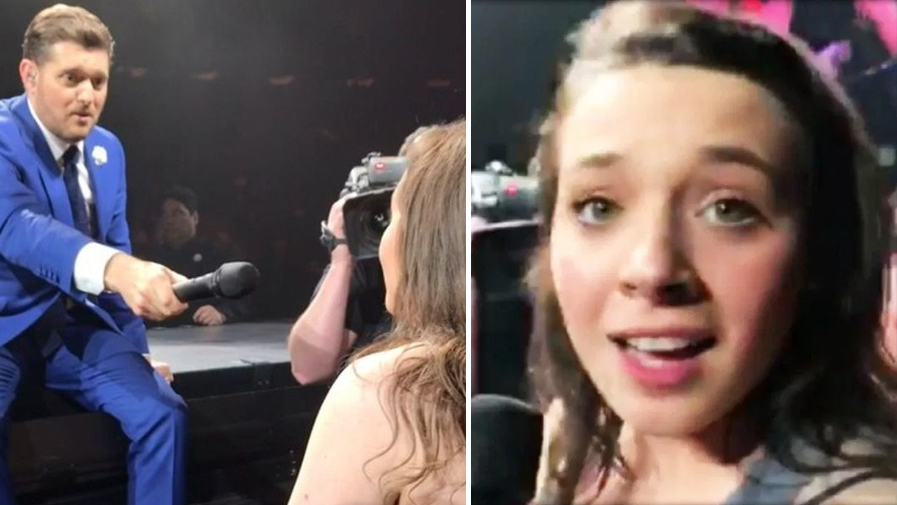 Michael Bublé is left speechless after fan sings flawless rendition of Etta James' 'At Last' at concert