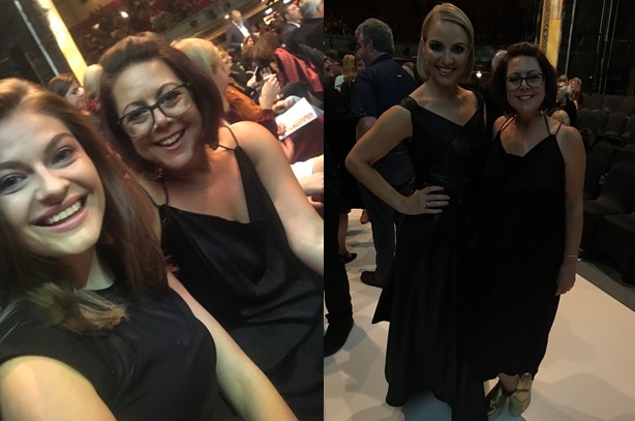 Celia and I taking our seats onstage for the show
With Mel Homer - host of the 20th Anniversary show