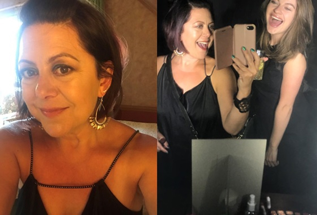 Makeup and earrings. Trying out new lipsticks at the afterparty
