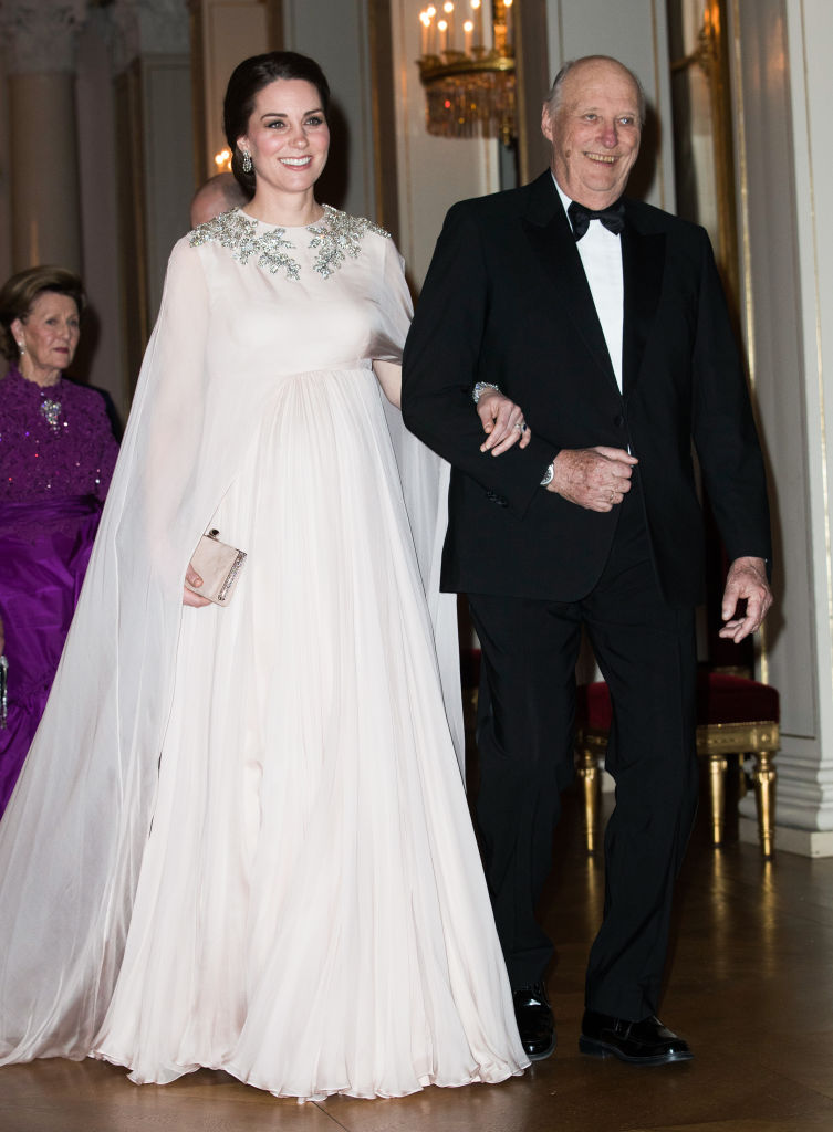 Kate Middleton wearing an angelic Alexander McQueen gown in February 2018. Photo / Getty