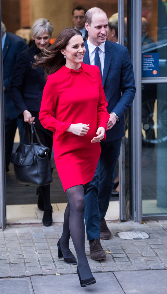Kate Middleton wearing a red Goat dress in December 2017. Photo / Getty