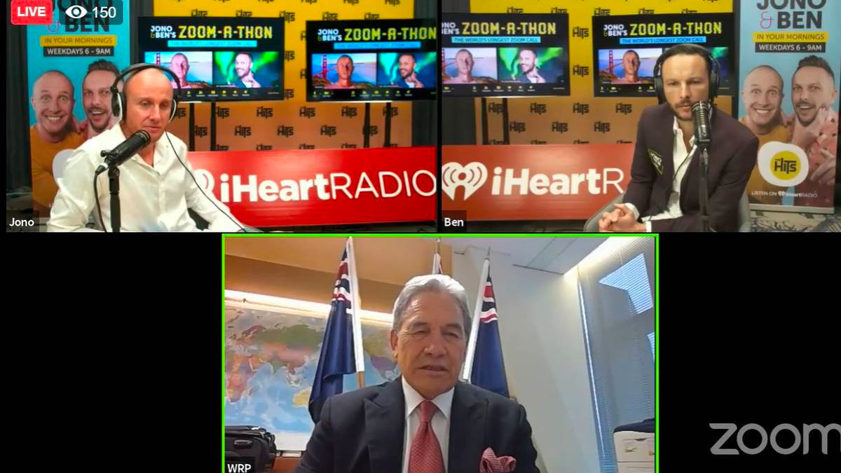 During the Zoom-A-Thon Winston Peters gave Jono and Ben some style tips