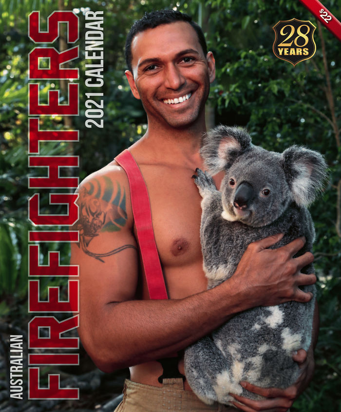 Aussie firefighters pose shirtless with adorable animals for 2021