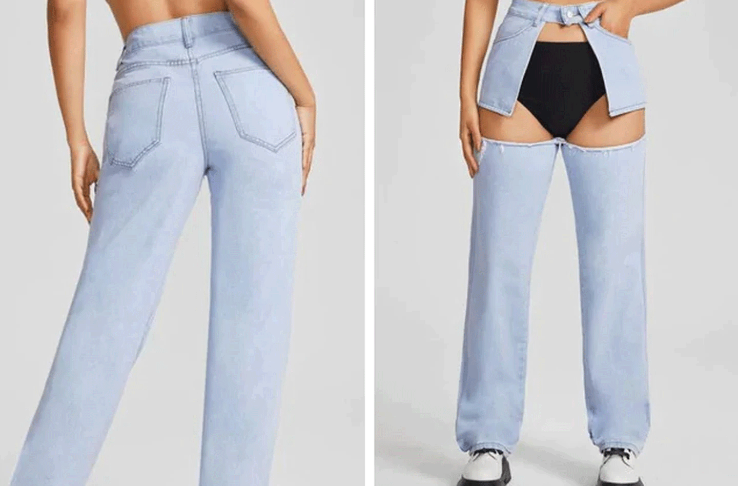 These bizarre crotchless jeans have gone viral and left everyone very  confused