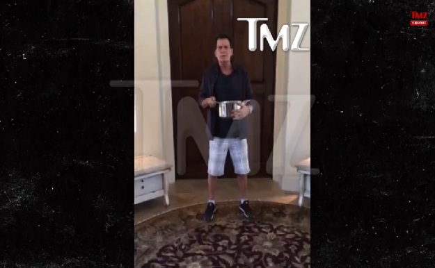 Charlie Sheen does the 'Ice Challenge'... With a difference!