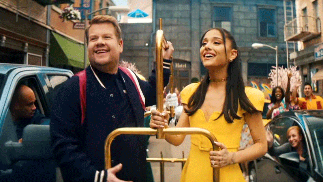 Watch James Corden and Ariana Grande’s hilarious 'Hairspray' lockdown parody