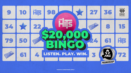 NEW ZEALAND, it’s time to play $20k Bingo with The Hits!