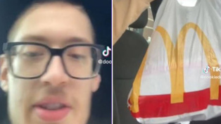 A TikTok user has claimed that when he swung by a McDonald’s drive-through to grab a quick bite to eat, he was handed a bag full of cash instead. Photo / TikTok