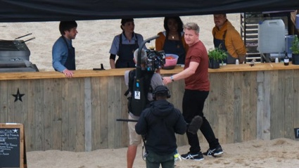 Celebrity chef Gordon Ramsay is seen at Lusty Glaze beach filming his new BBC One TV show, 'Gordon Ramsay's Future Food Stars' in June. Photo / Getty Images