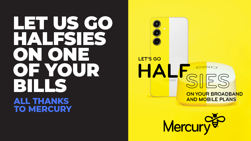 Let us go Halfsies on your bill all thanks to Mercury