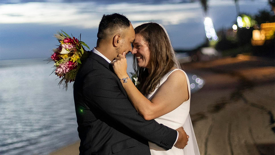 Watch Christie and George's whirlwind wedding in Fiji!