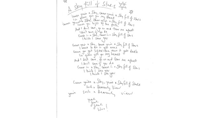 Authentic Coldplay Handwritten Lyrics Found in Tauranga