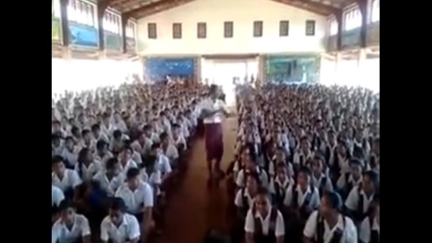 Song time at Maluafou College, Apia, Samoa - Amazing!