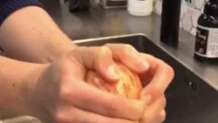 Estelle and Ash try out the apple halving hack that's gone viral on TikTok
