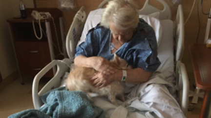 This amazing grand daughter smuggled her grandma's dog into hospital for her