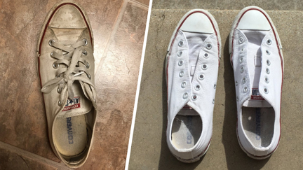 This girl’s cleaning hack will make your gross old kicks shockingly white