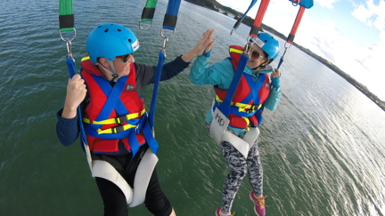 Believe it or not I'm walking on air - Estelle and her man try out flying and singing